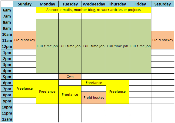 Freelancer-Zeitplan